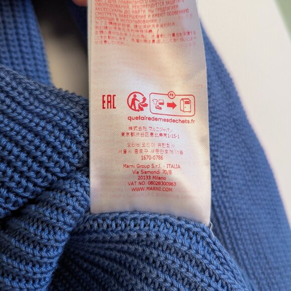 AUTH MARNI SWEATER Men Pullover Jumper Size 46 Blue MSRP $1,071 - Picture 10 of 16